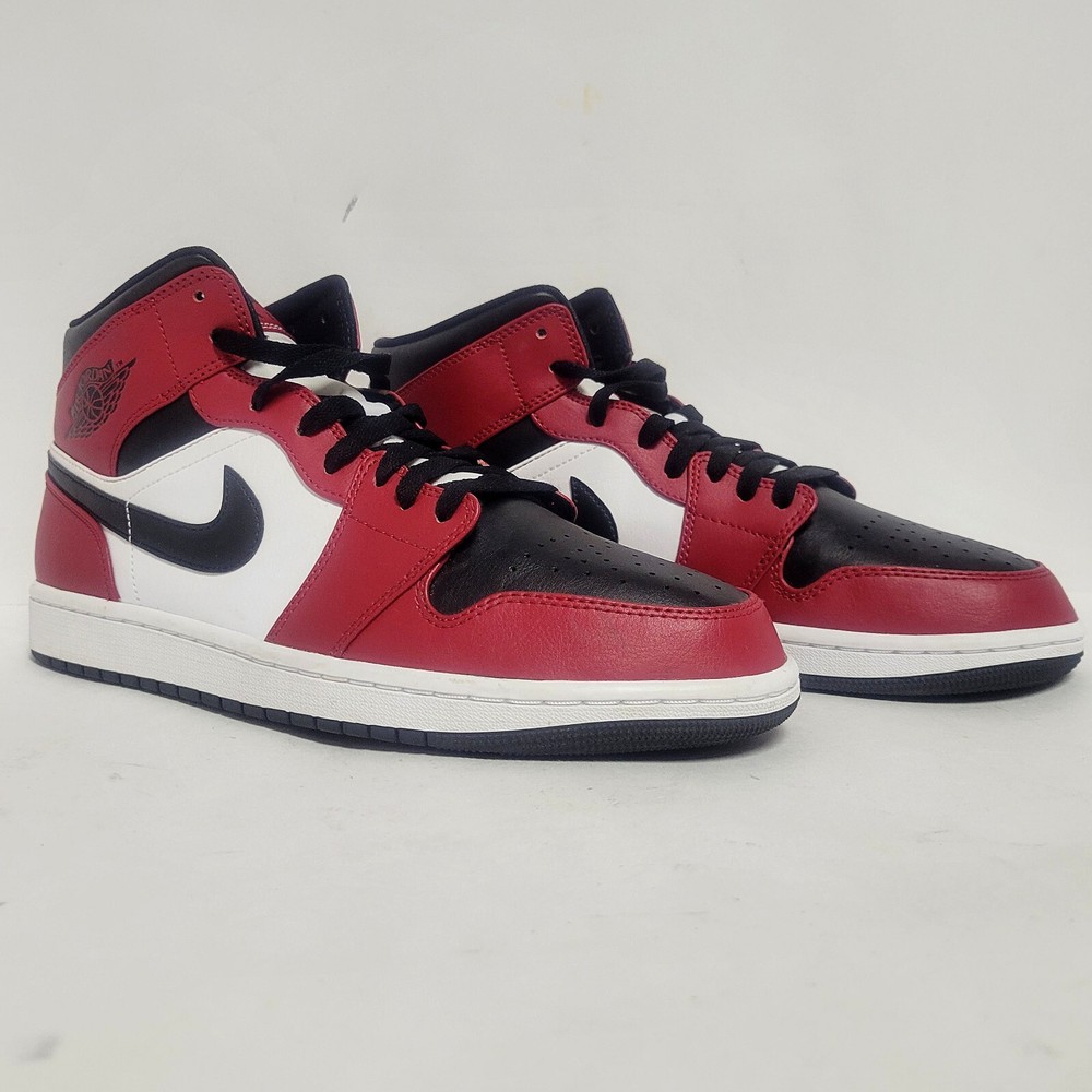 Nike Air Jordan 1 Mid Chicago Black Toe 2020 Shoes Sneakers 554724-069 VERY GOOD