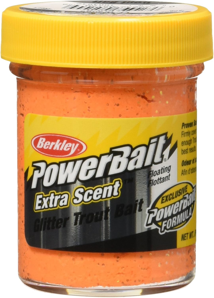 Berkley PowerBait Glitter Trout Dough in Fluorescent Orange 1.75 oz