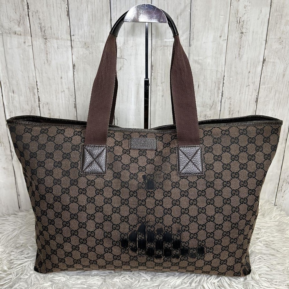 GUCCI GG Canvas Tote Bag in Brown - Authentic Model G0607957