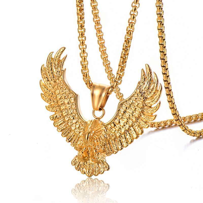 Eagle Spreads Wings Personalized Stainless Steel Pendant Fashion Men's Necklace