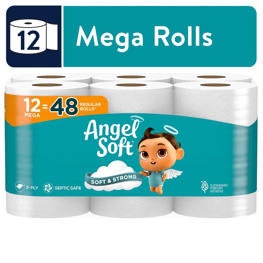 Angel Soft 2-Ply Toilet Paper Mega Rolls 12-Pack