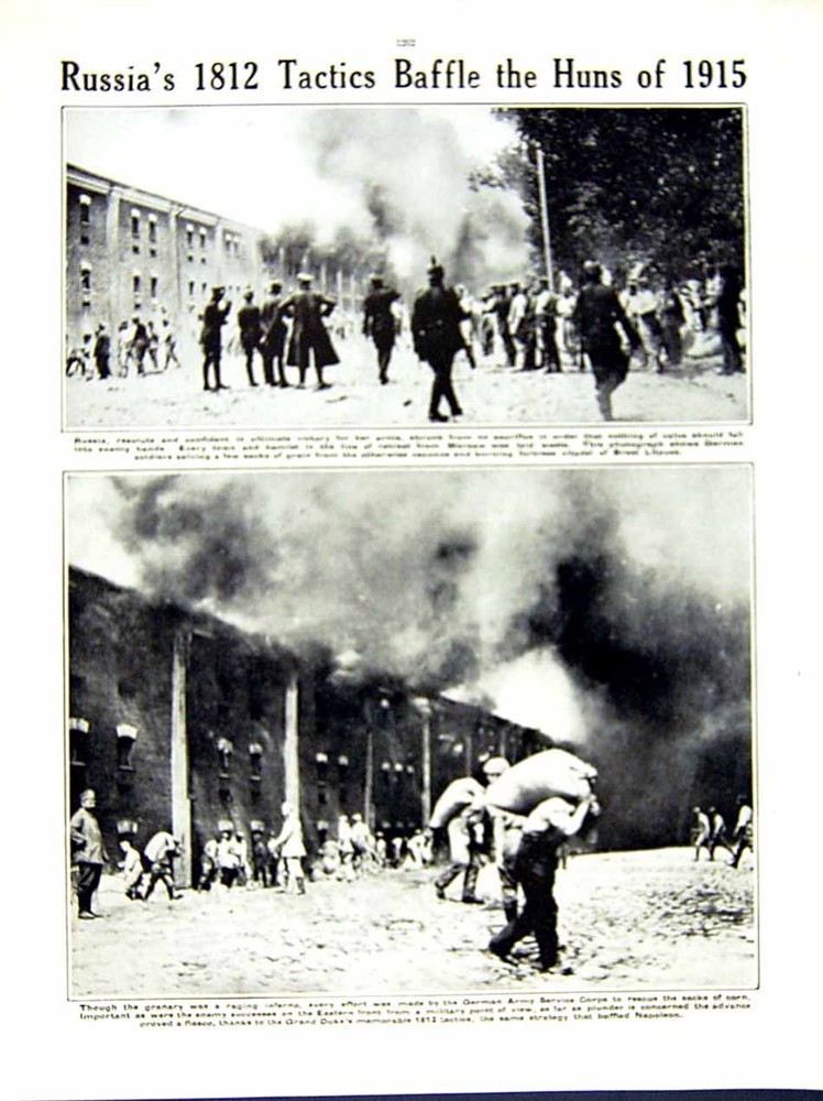 Old Antique Print 1915 World War Warsaw Vistula Castle Litovsk Granary 20th