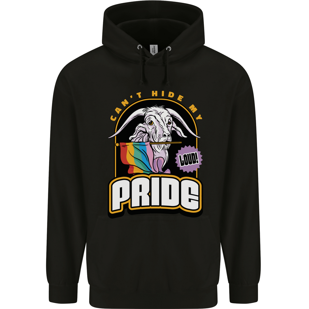 Can't Hide My Pride LGBT Gay Awareness Mens 80% Cotton Hoodie