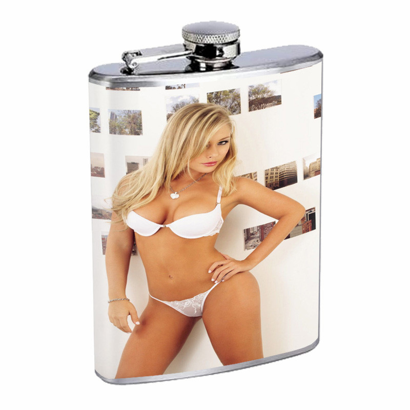 Colombian Pin Up Girls D4 Flask 8oz Stainless Steel Hip Drinking Whiskey