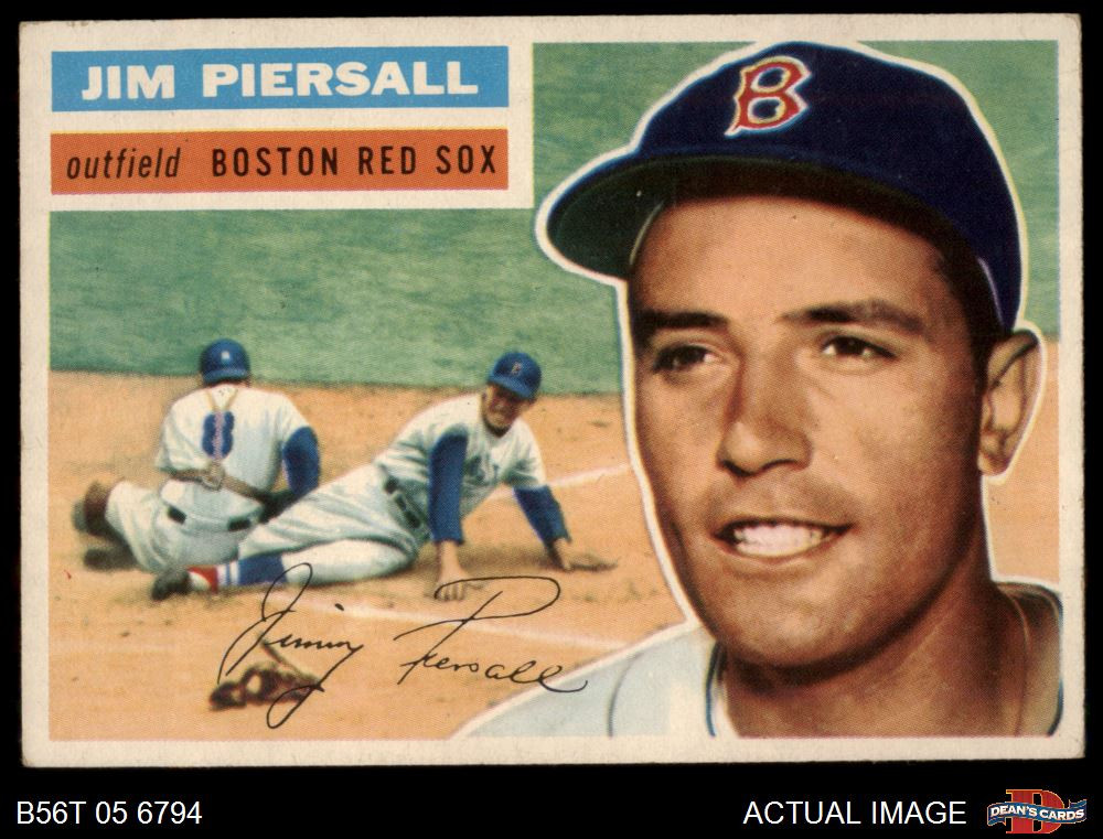 1956 Topps #143 Jimmy Piersall White Back Red Sox RARE VARIATION 4.5 - VG/EX+