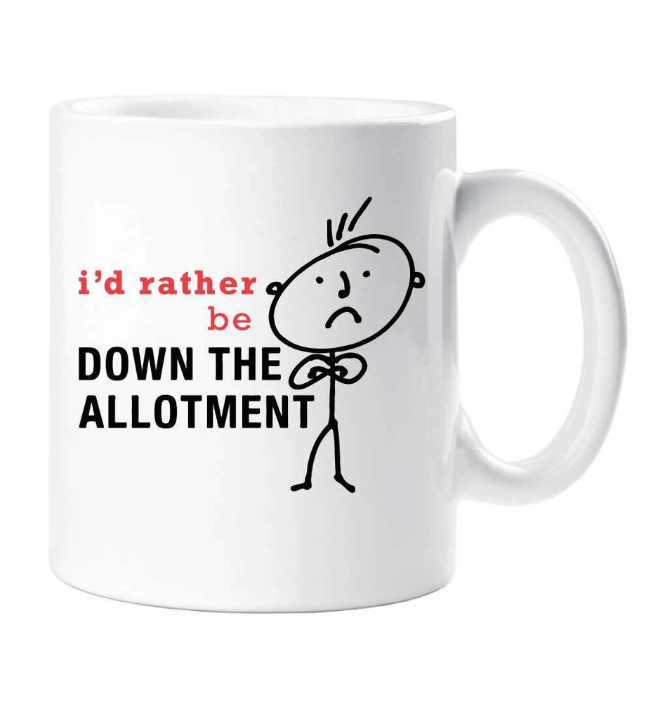 Allotment Mug Mens I'd Rather Be Down The Allotment Present Mug Ceramic Dad