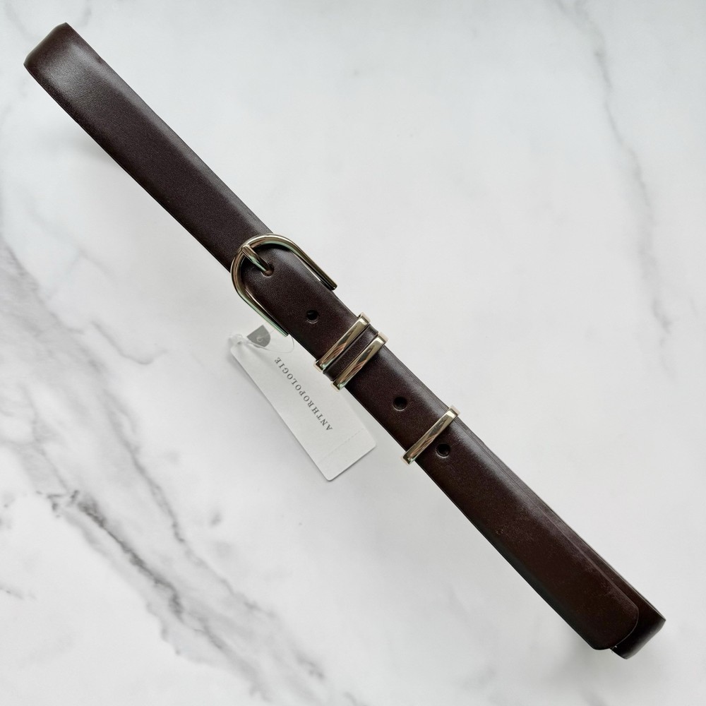Anthropologie By Anthropologie Basic Keeper Belt Brown/Gold Size S/M/L/XL