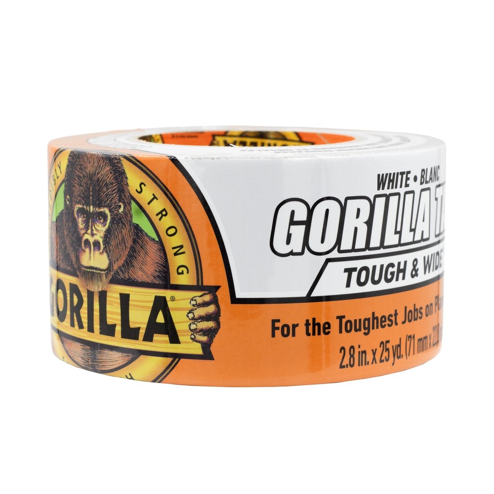 Gorilla Tape Tough and Wide, White Tape, 2.88