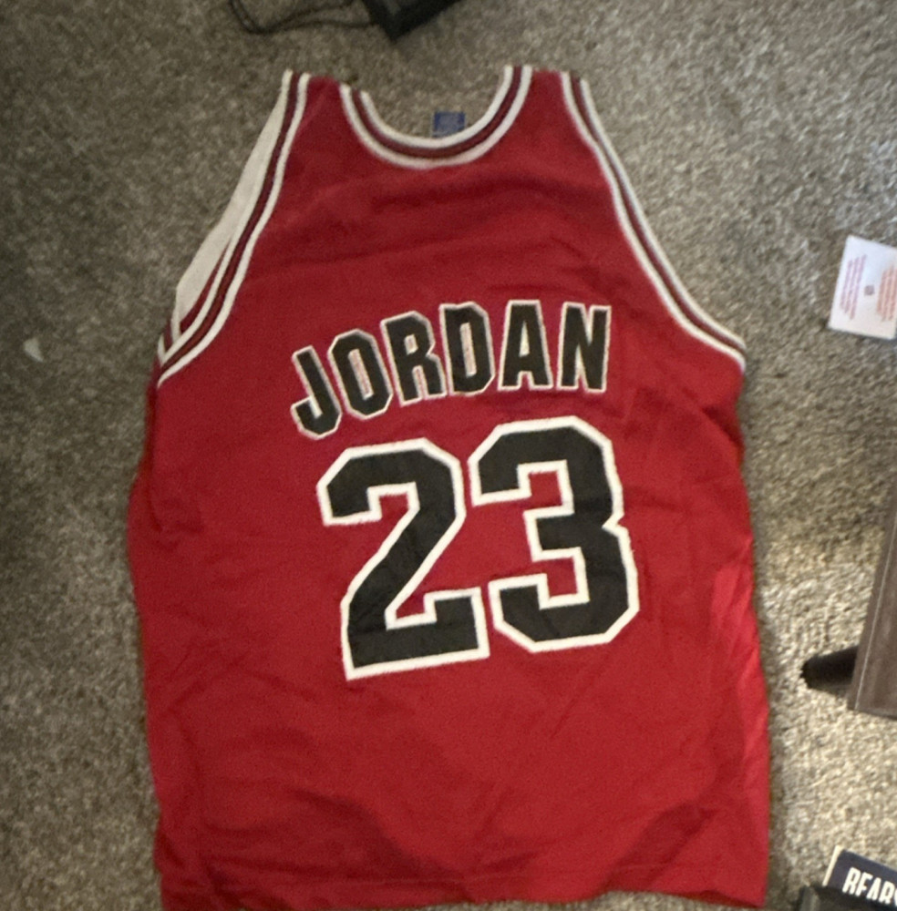 Champion Michael Jordan #23 Chicago Bulls Red NBA Jersey Size 48