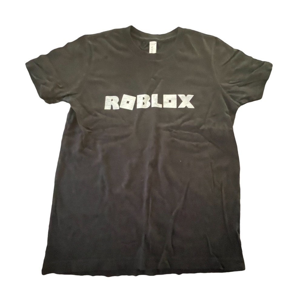 Roblox Kids Graphic T-Shirt Youth Large Black 2-Sided Wrenches Design