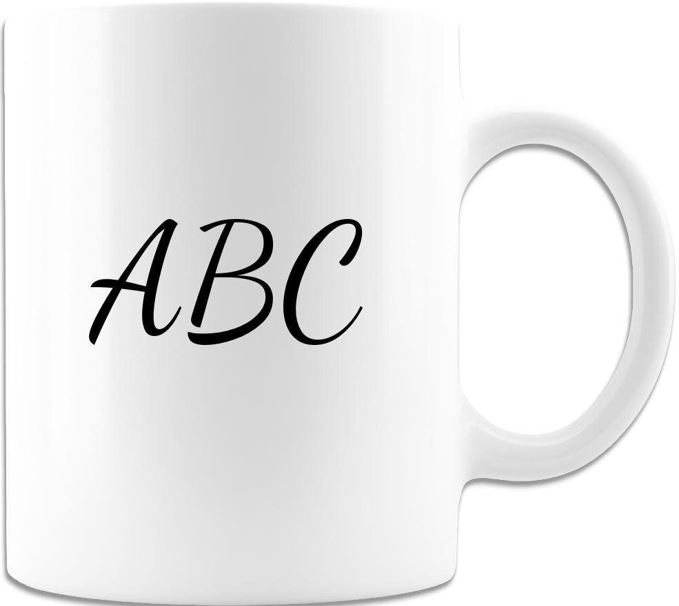 3 Initials Monogram Personalized Coffee Mug White Customize Gift Personalized