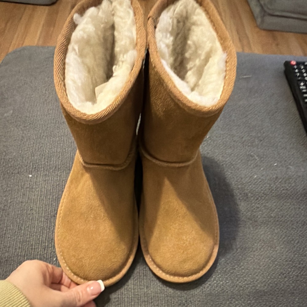 Koolaburra by UGG Girls Brown Suede Lined Mid-Calf Pull On Bootie