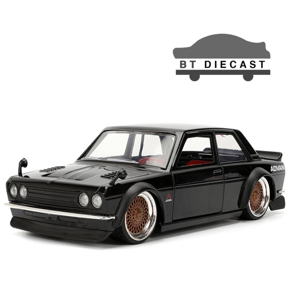 JADA JDM TUNERS 1973 DATSUN 510 ADVAN 1/24 DIECAST MODEL CAR BLACK 35954