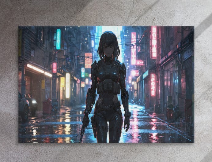 Anime-Style Futuristic Bounty Hunter Digital Art