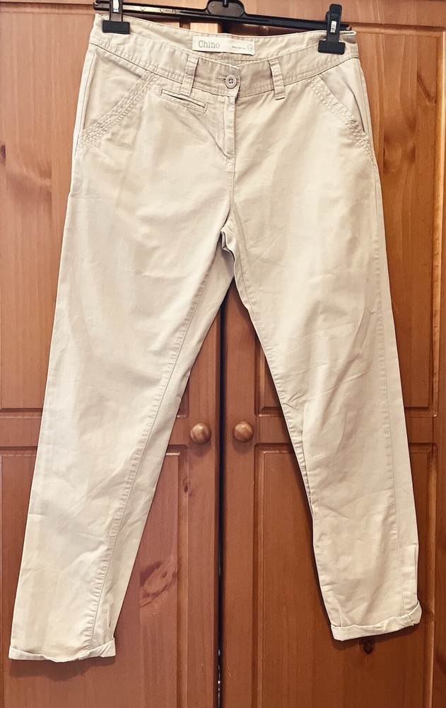 Next Stone Canvas Mid Rise Chino Jeans UK12 L30