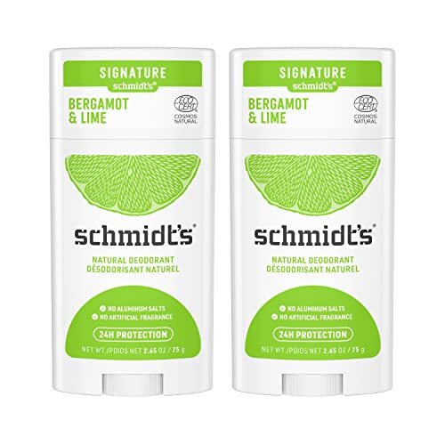 Aluminum Free Natural Deodorant For Women And Men, Bergamot & Lime With 24 Ho...