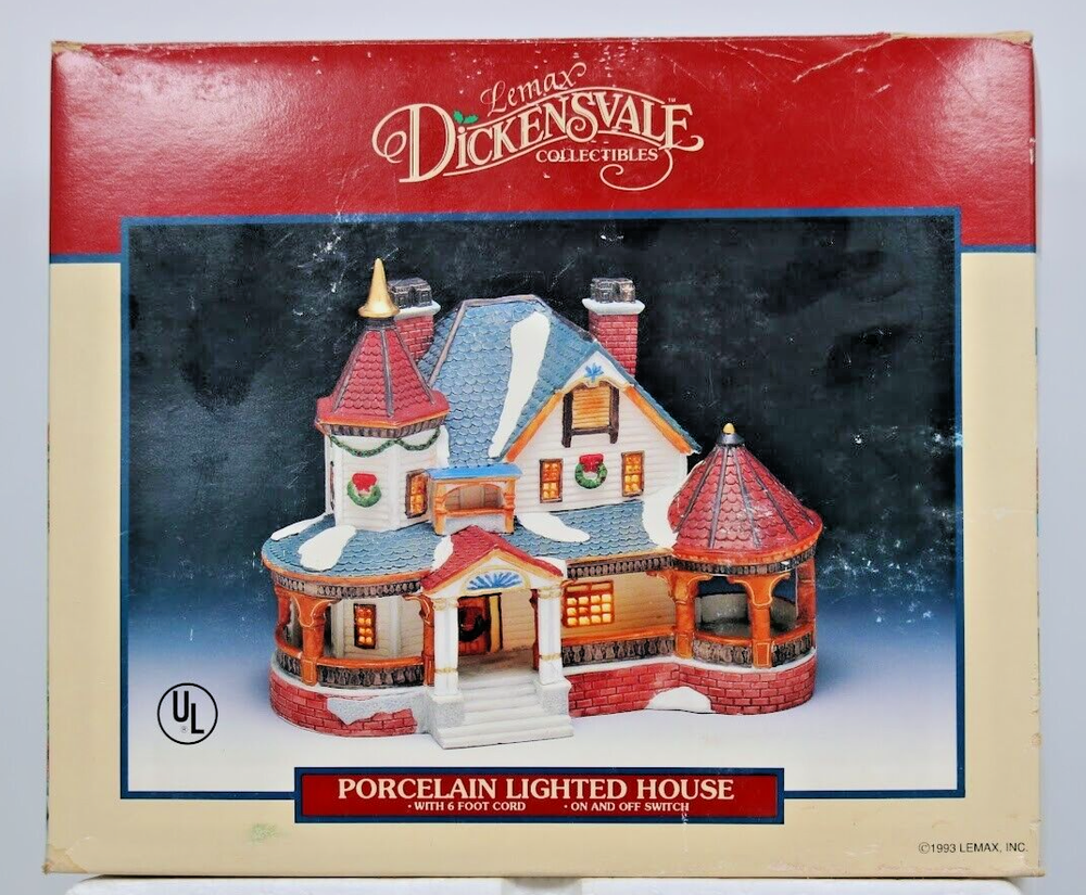 Vintage 1993 Lemax Caddington Christmas Village Porcelain Lighted House