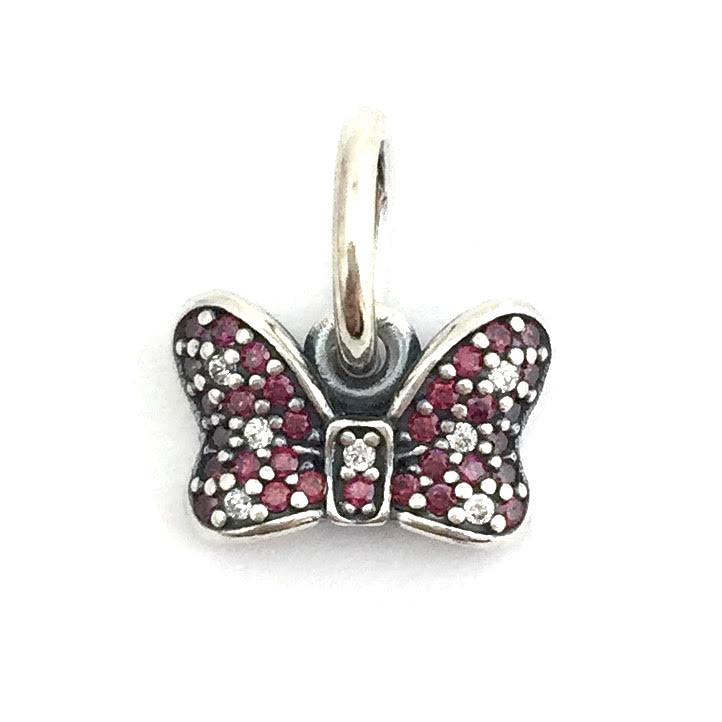PANDORA Disney Minnie Mouse Sparkling Bow Dangle Charm 7915566CZR Authentic New