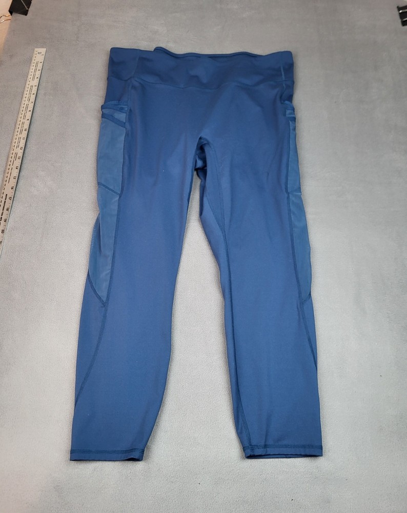 Fabletics Motion365 Womens 2X Blue Lightweight Stretch Yoga Gym Leggings