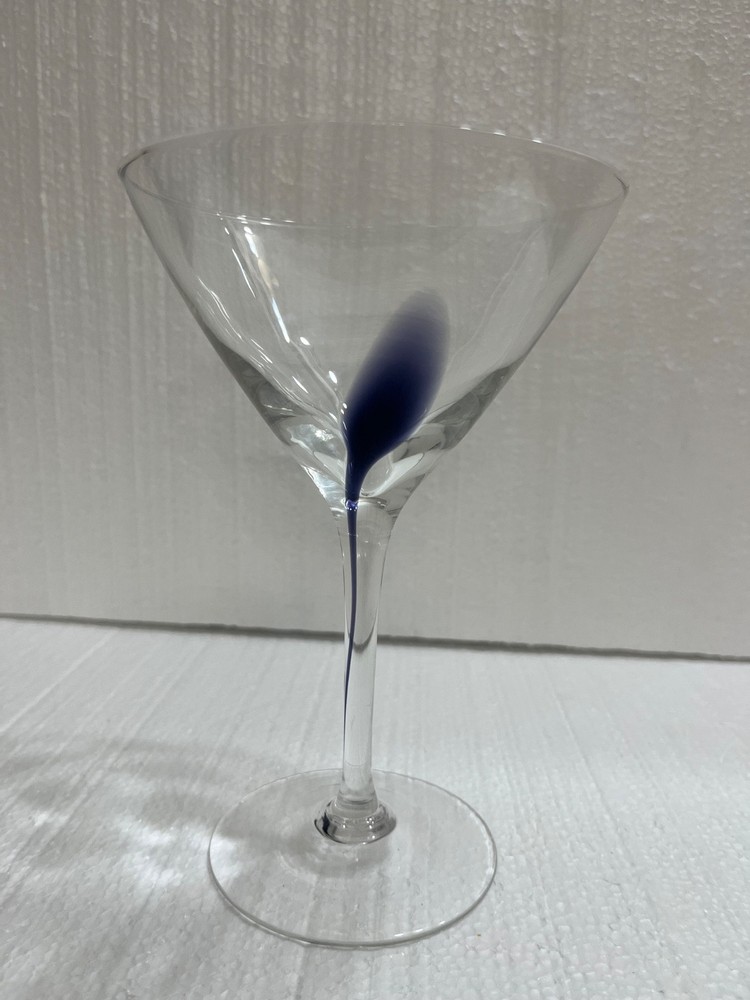 Artland Martini Glasses Teardrop Drip Clear With Filament Drop