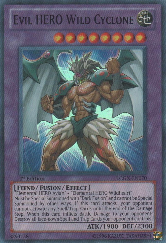 Evil HERO Wild Cyclone LCGX-EN070 Super Rare NM Unlimited Edition