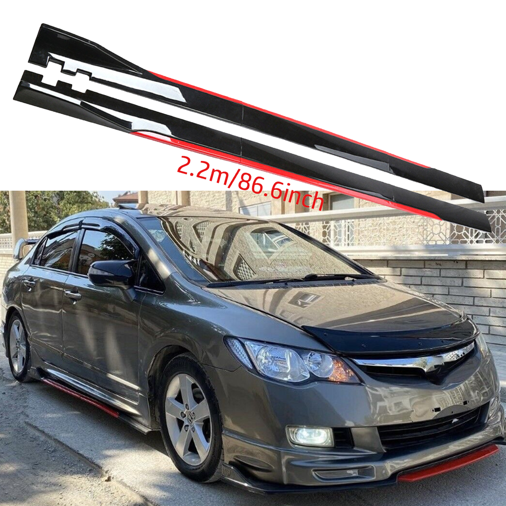 For Honda Civic 06-22 Side Skirt Extension Body Kit Splitter Spoiler Glossy