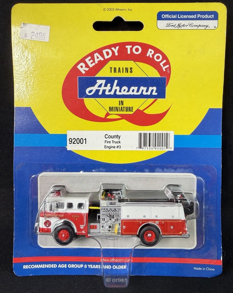HO Athearn 92001 County Fire Truck Engine #3 - NEW