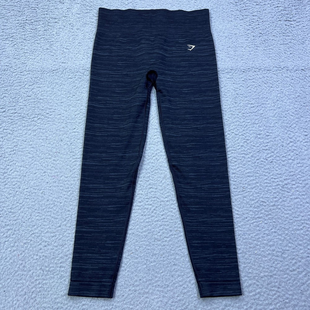Gymshark Adapt Marl Seamless Leggings for Women in Black Smokey Grey Wicking B3A5Z