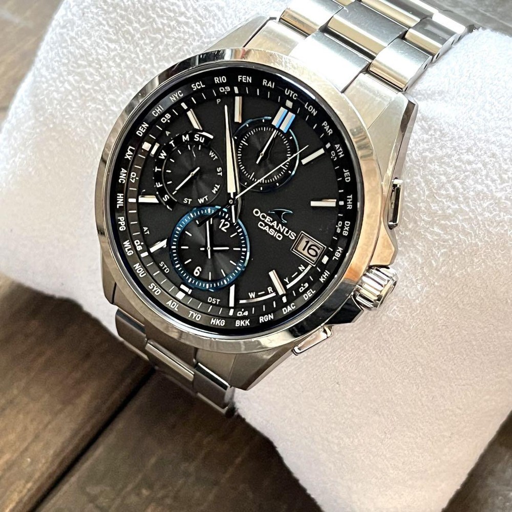 CASIO OCEANUS OCW-T2600-1AJF Men's Quartz Solar Titanium Round Black 40mm Analog