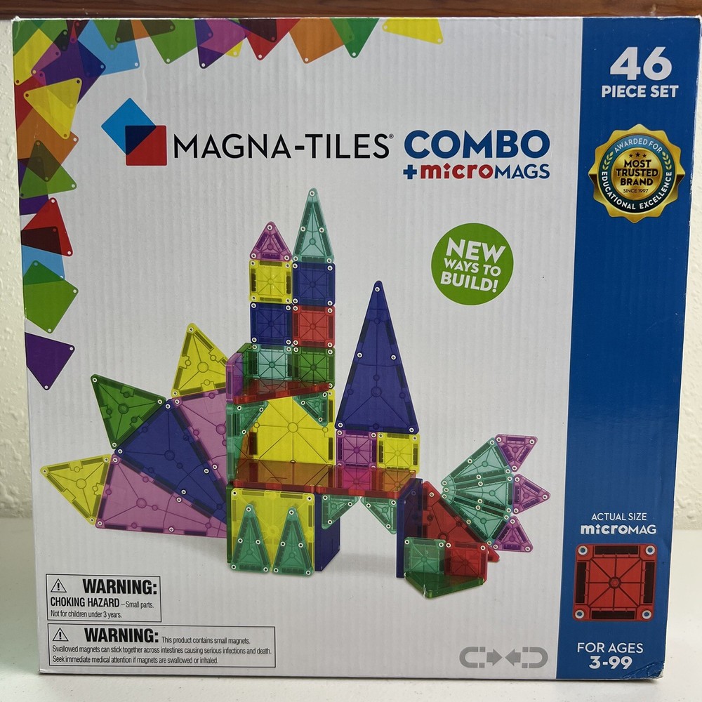 Magna-Tiles Combo Plus Micro Mags NEW NIB 46 Piece Set