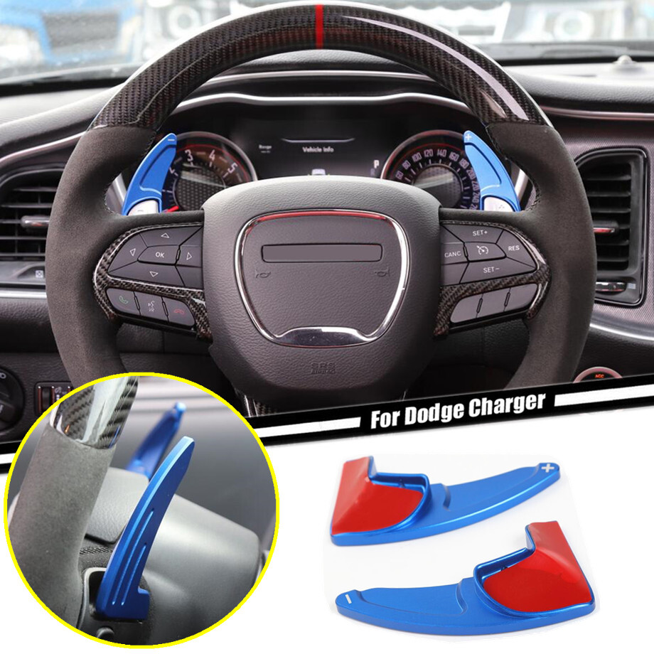 Steering Wheel Paddle Shifter Extension For Dodge Charger 15-23 Accessories Blue