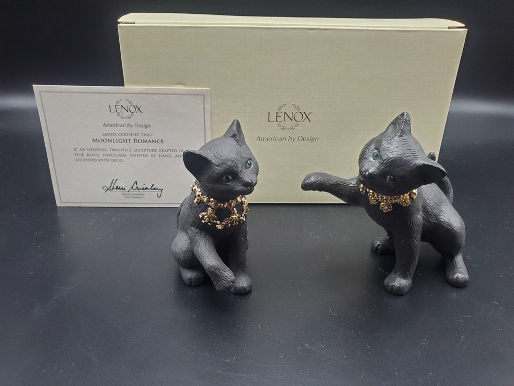 Vintage Lenox American By Design Black Kittens Playing