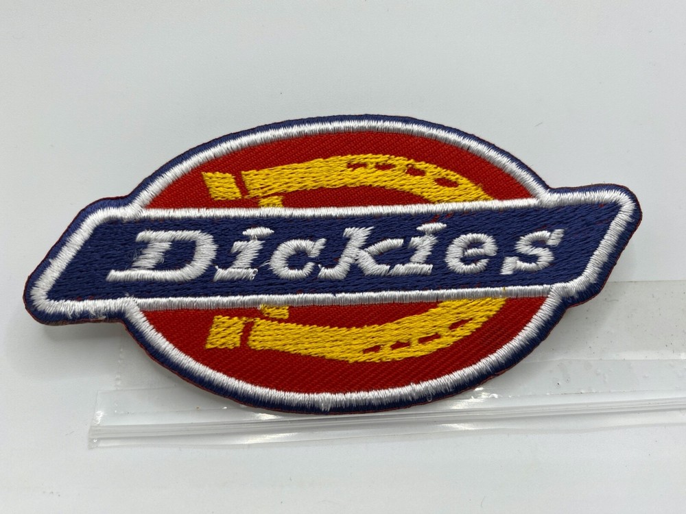 DICKIES Embroidered Iron-On Name Patch Tag for Workwear