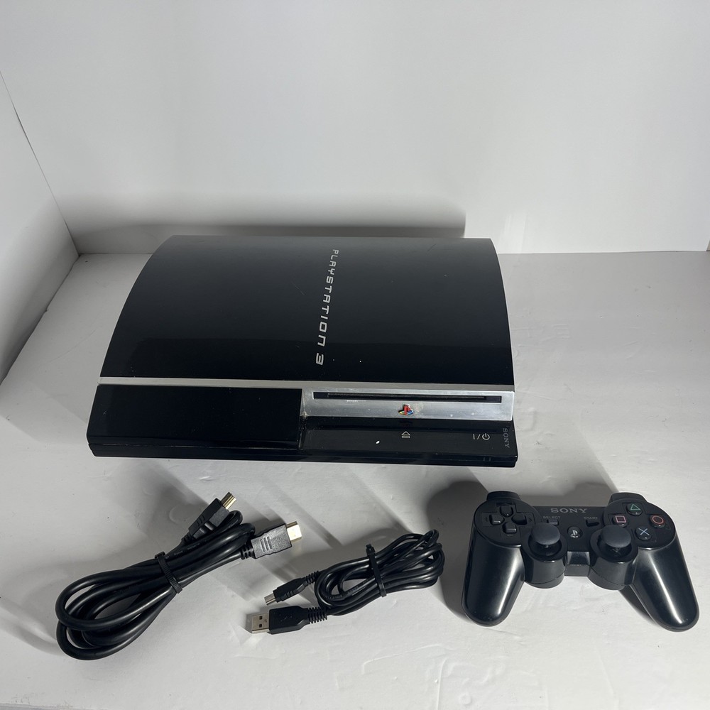 Sony Playstation 3 PS3 Fat CECHL01 80GB Console W/ Cables & Controller TESTED