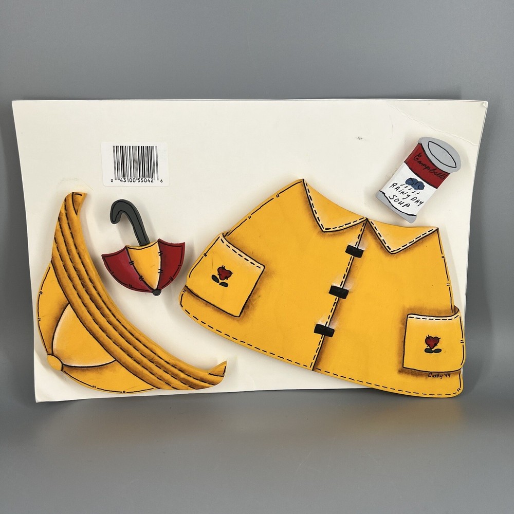 Seasonal Bear N Friends, Wooden Interchangeable Outfit Rainy Day Soup Signed-image