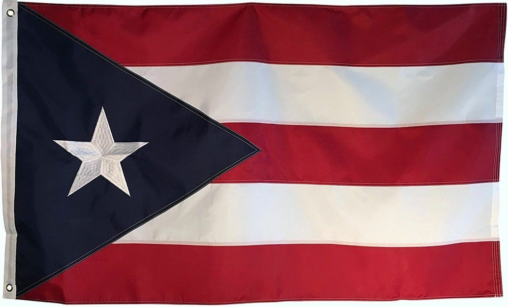 3x5 Embroidered Sewn Puerto Rico Rican Double Sided Nylon Flag Embroidered Star