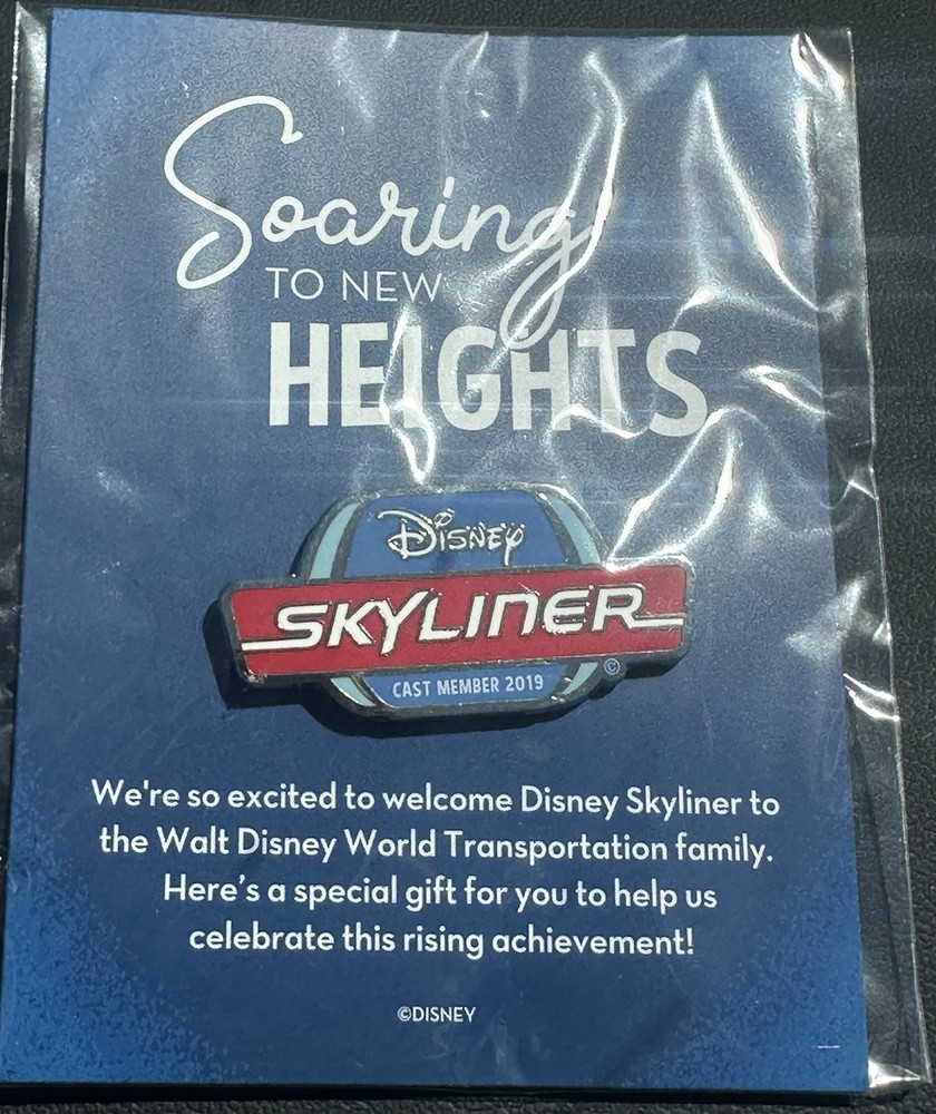 Disney Skyliner 2019 Inaugural Flight Cast Member Opening Day Rare Pin-image