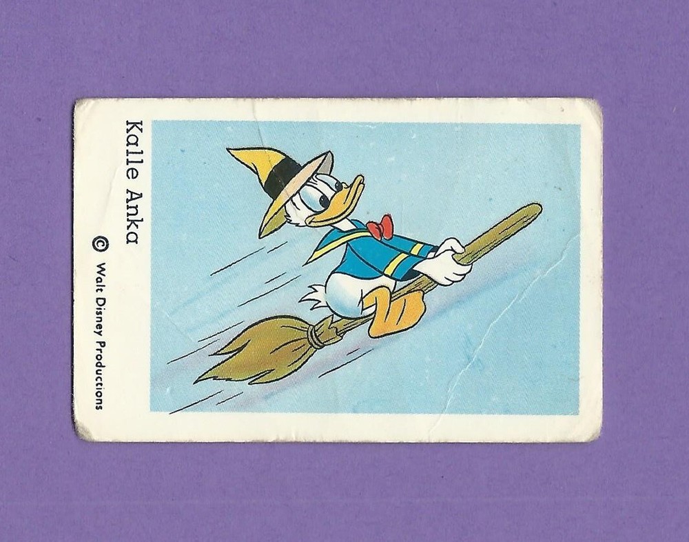1966 Dutch Disney Donald Duck Unnumbered Gum Card Set of 7