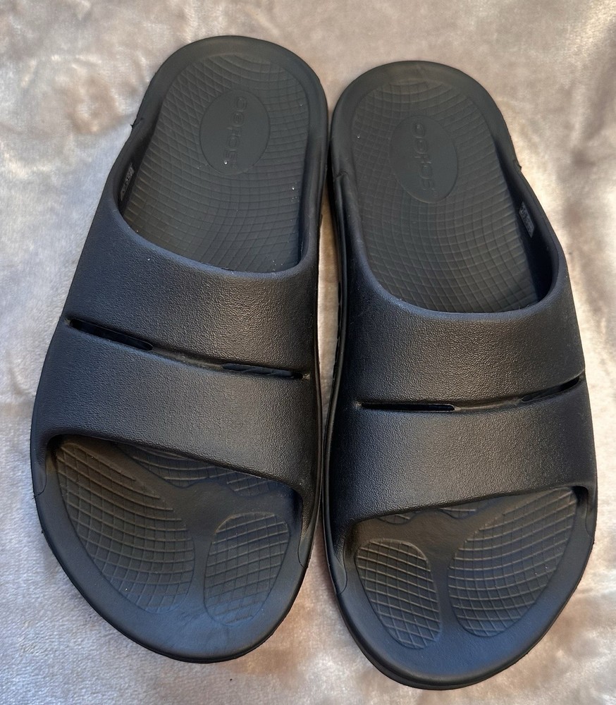 OOFOS Sandals Adult M7 W9 OOahh Sport Slide Slip On Recovery Comfort Black
