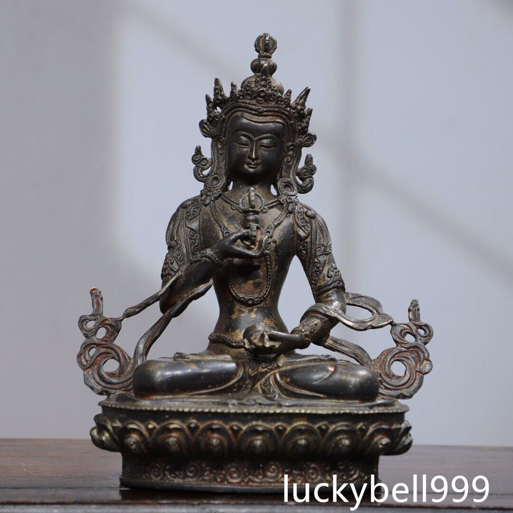 8.3 Antique Tibetan Bronze Vajrasattva Buddha Temple Statue
