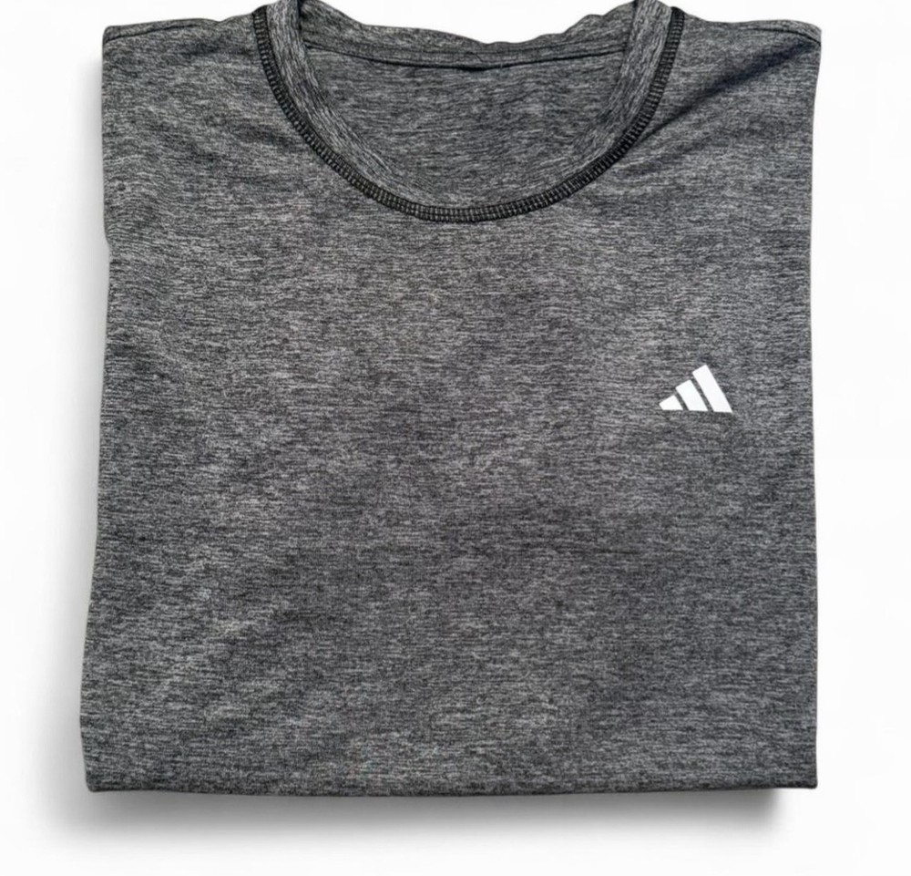 Adidas T Shirt Mens M Gray Heather Athletic Gym Training Short Sleeve