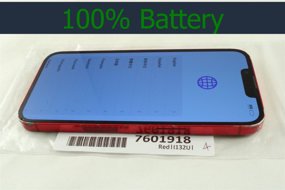 Apple iPhone 13 256GB Red Unlocked AT&T T-Mobile Verizon GSM 100% batt! 7601918