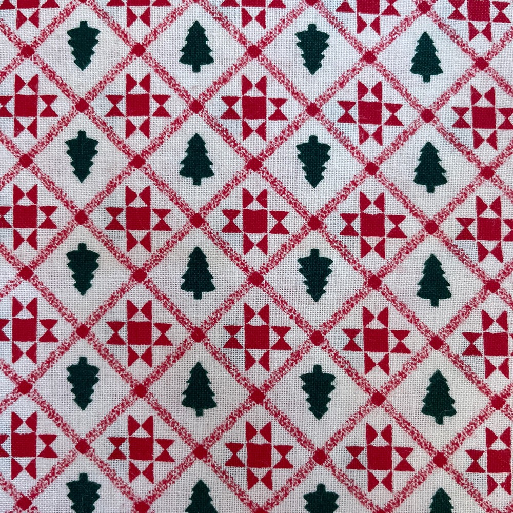 christmas Trees Mini Quilt Star Pattern Fabric Traditions 1 Yard