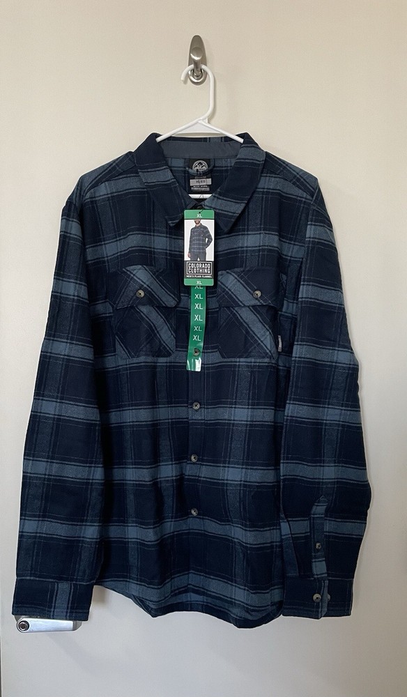 Colorado Clothing Plaid Flannel Shirt Long Sleeve Men’s XL Blue