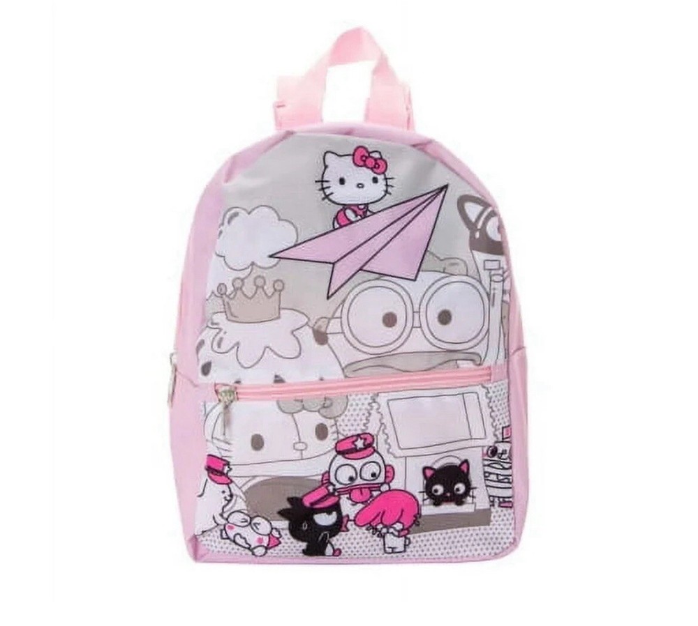 Sanrio Hello Kitty Mini Pink Backpack with Cinnamoroll Keychain