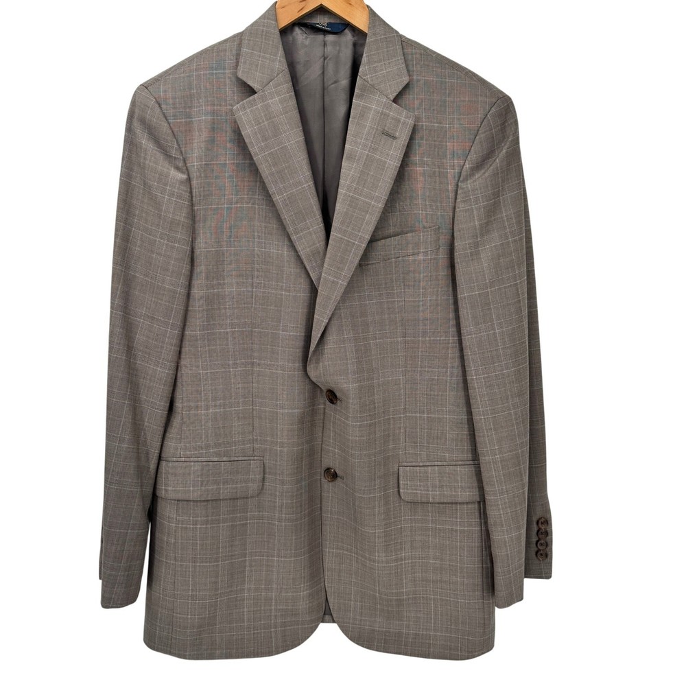 Brooks Brothers Blazer Mens 40 R Madison Fit Coastal Wool Sport Coat Tan Plaid
