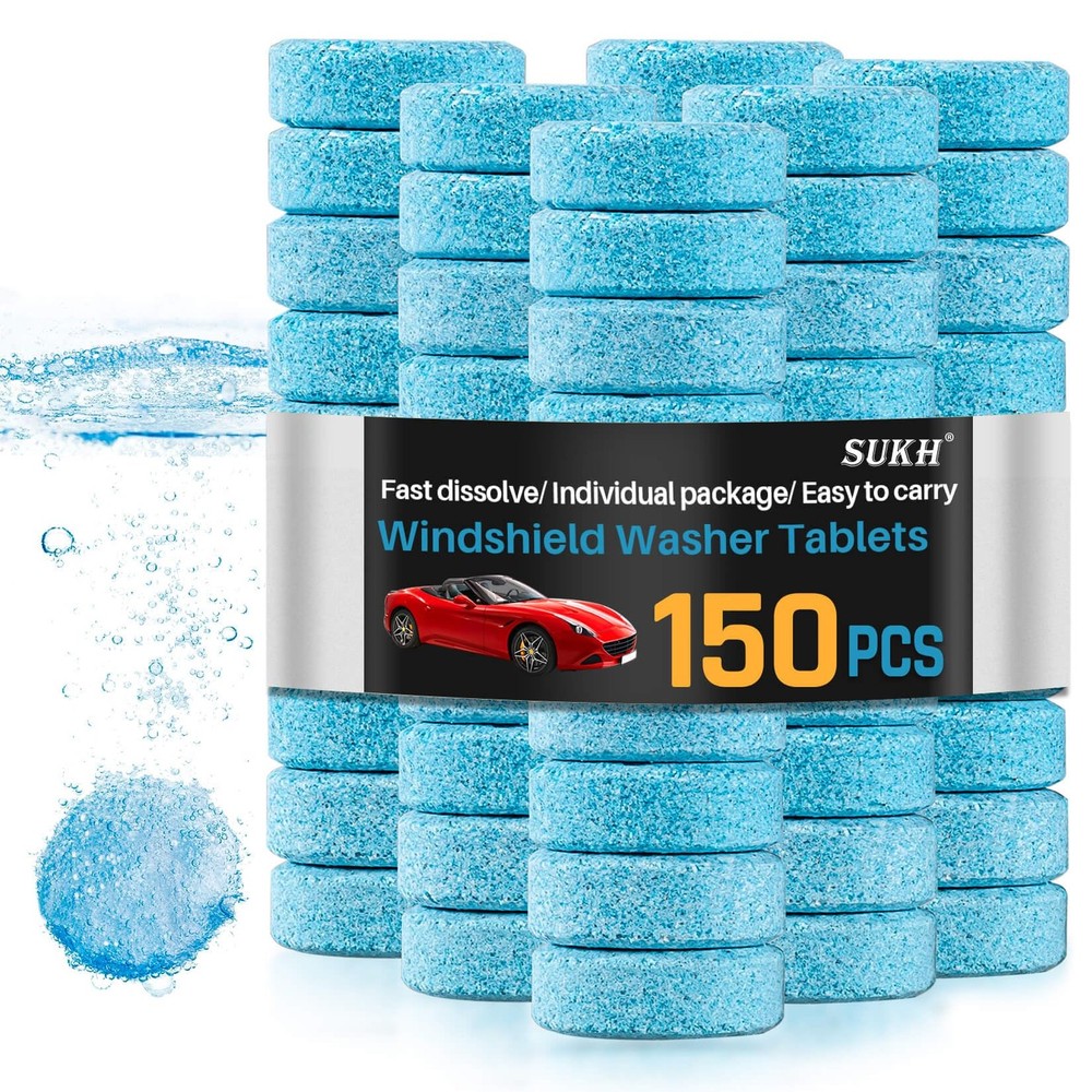 150 Car Windshield Washer Tablets - Washer Fluid Tablets Glass Cleaner Concen...