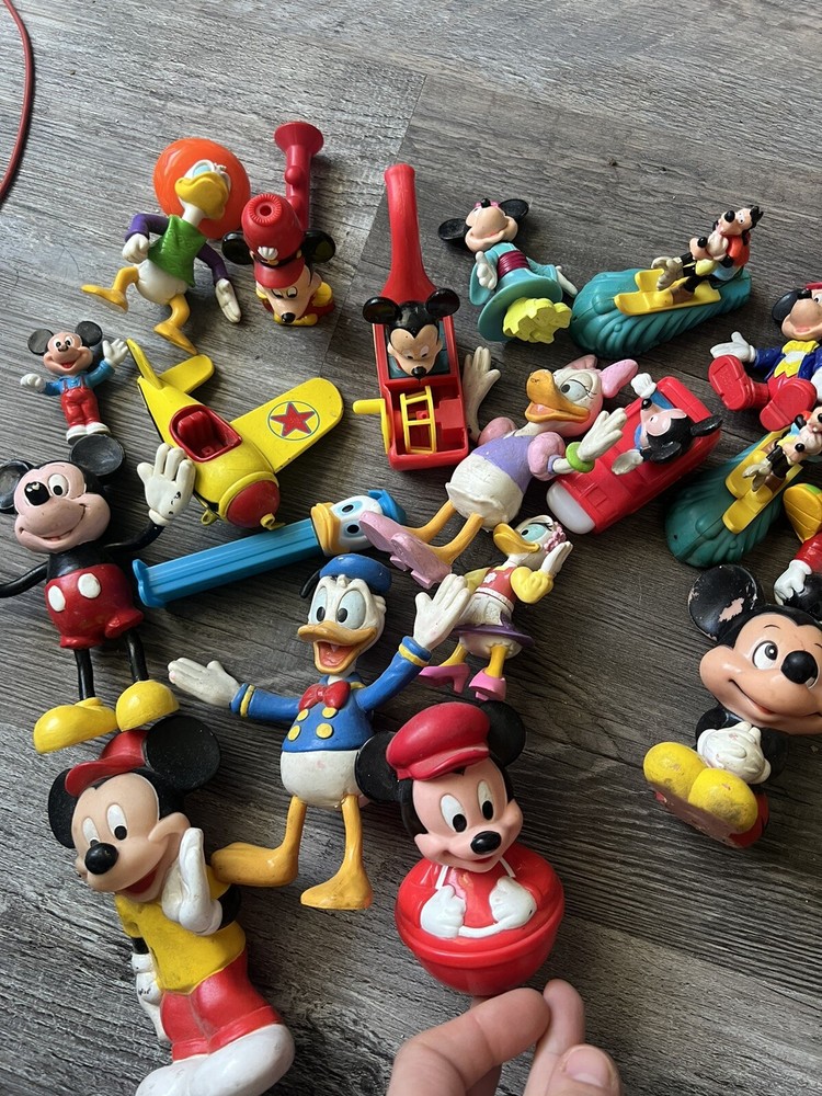 Large Lot Of 20 Vintage Disney Mickey Mouse Toys