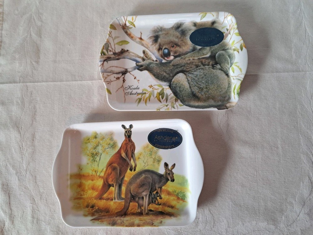 Ashdene Australia 8 Inch Melamine Koala Kangaroo Serving Trays