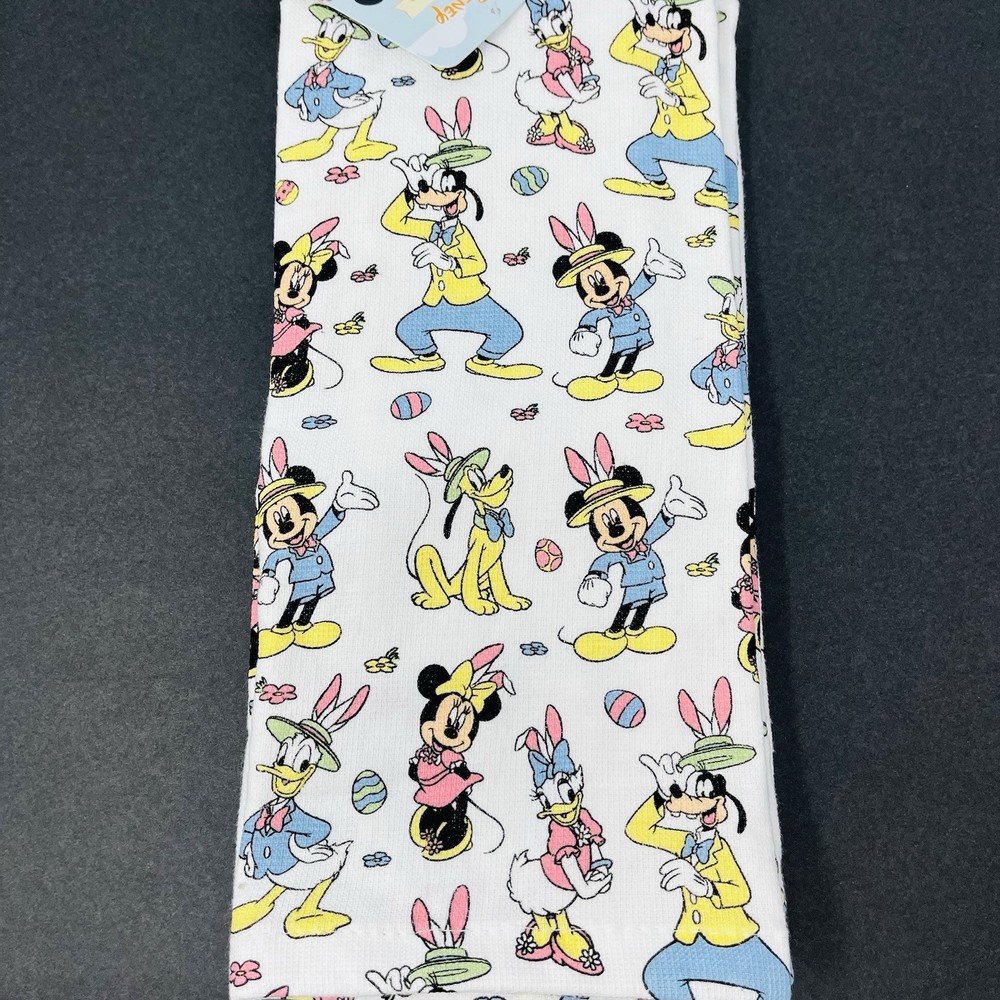 Disney Mickey Mouse 2 Pack Hand Kitchen Towels Easter Pluto Donald Goofy NEW